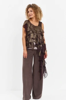 Костюм брючный 806 кофейный Euro Moda