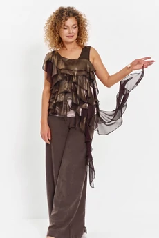 Костюм брючный 806 кофейный Euro Moda