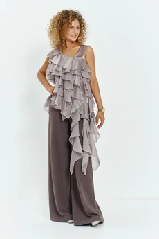 Костюм брючный 807 кофейный Euro Moda