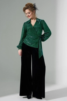 Блузка 484 зеленый Euro Moda