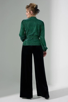 Блузка 484 зеленый Euro Moda