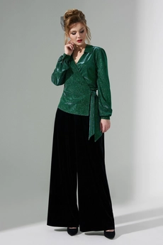 Блузка 484 зеленый Euro Moda