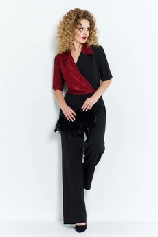 Комбинезон 566 красный Euro Moda