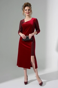 Платье 490 красный Euro Moda