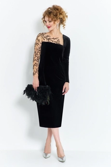 Платье 570 черный Euro Moda