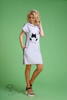 Платье 156 серый Euro Moda