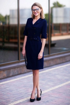 Платье 177 синий Euro Moda