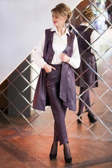 Костюм брючный 249 баклажан Euro Moda