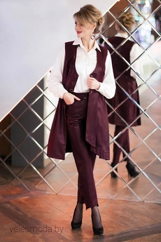 Костюм брючный 249-1 бордо Euro Moda
