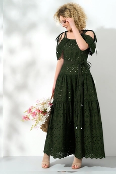Платье 355-1 хаки Euro Moda