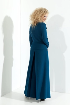 Костюм брючный 370 сине-зеленый Euro Moda