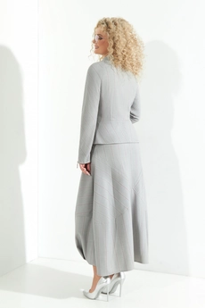 *Костюм с юбкой 372 серый + розовый+ люрекс Euro Moda
