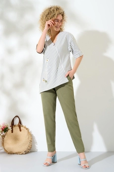 Костюм брючный 417 хаки Euro Moda
