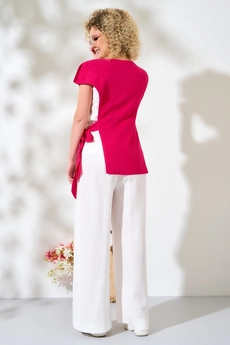 Костюм брючный 453 розовый Euro Moda