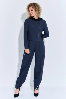 Костюм брючный 460 синий Euro Moda