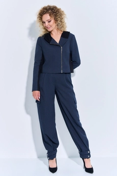 Костюм брючный 460 синий Euro Moda