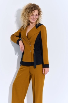Костюм брючный 461 горчица Euro Moda