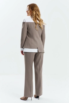Костюм брючный 466 бежевый Euro Moda