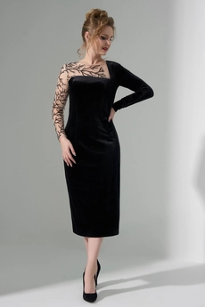 Платье 485 черный Euro Moda
