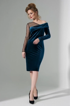 Платье 486 бирюза Euro Moda