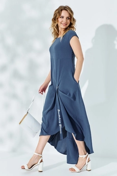 Платье 527 синий Euro Moda