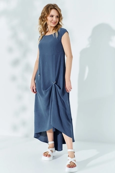Платье 527 синий Euro Moda