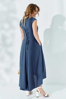 Платье 527 синий Euro Moda