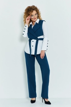 Костюм брючный 534 морская волна Euro Moda