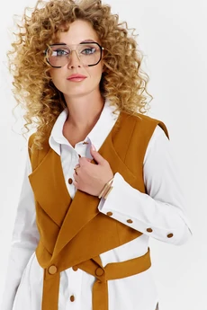Костюм брючный 622 горчичный Euro Moda