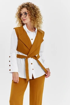 Костюм брючный 622 горчичный Euro Moda