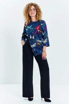 Костюм брючный 626 синий Euro Moda