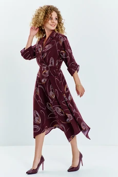 Платье 633 бордовый Euro Moda