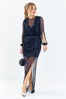 Платье 665 синий Euro Moda