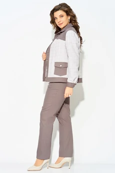 Костюм брючный 3232 бежево-шоколадный  FITA