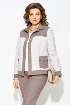 Костюм брючный 3232 бежево-шоколадный  FITA