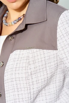 Костюм брючный 3232 бежево-шоколадный  FITA