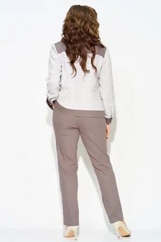 Костюм брючный 3232 бежево-шоколадный  FITA