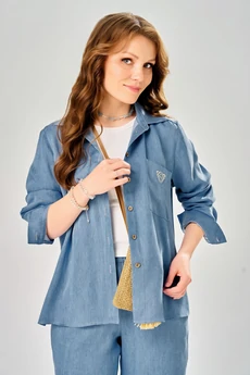Костюм брючный 3301 деним  FITA
