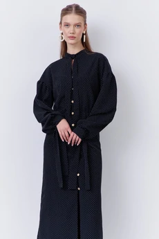 Платье 2063 черный горох FLAIM