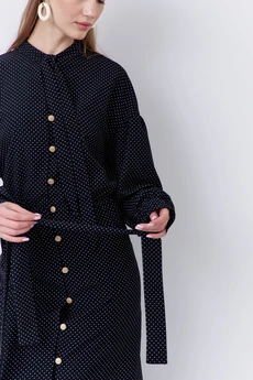 Платье 2063 черный горох FLAIM