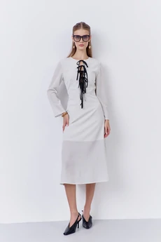 Платье 2064 белый горох FLAIM