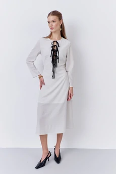 Платье 2064 белый горох FLAIM