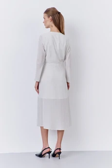 Платье 2064 белый горох FLAIM