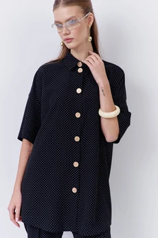 Блузка 2069 черный горох FLAIM