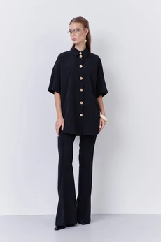 Блузка 2069 черный горох FLAIM