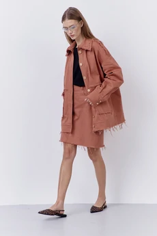 Костюм с юбкой 2077-01 розовый кирпич FLAIM