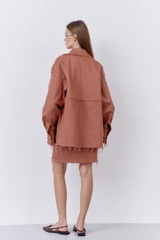 Костюм с юбкой 2077-01 розовый кирпич FLAIM