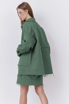 Костюм с юбкой 2077-02 зеленый мох FLAIM