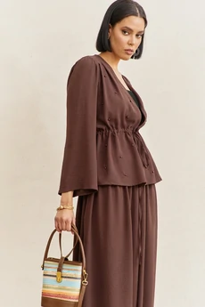 Блузка 2101 коричневый FLAIM