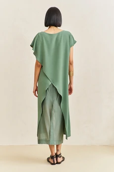 Костюм с юбкой 2104 зеленый мох FLAIM